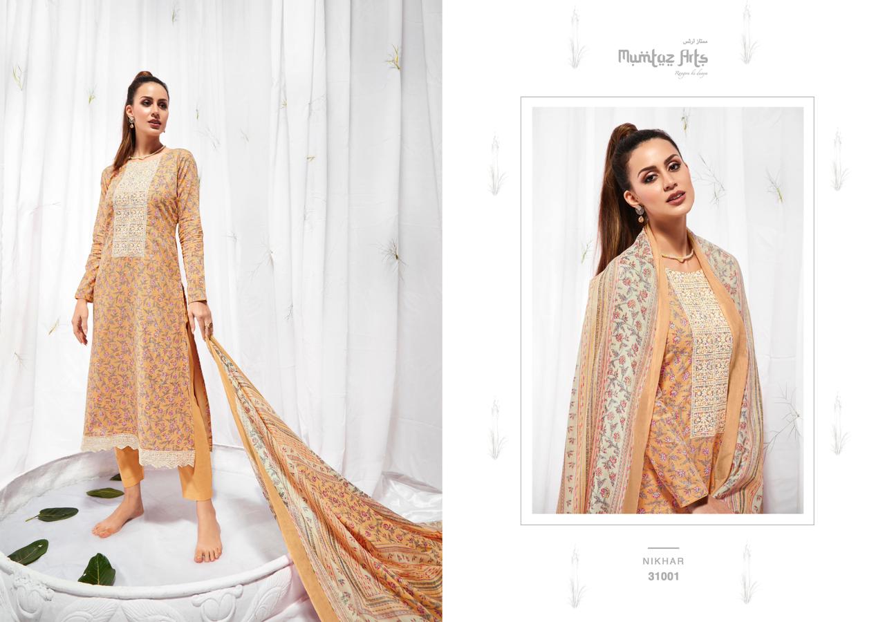 Nikhar By Mumtaz Cotton Dress Material Catalog
